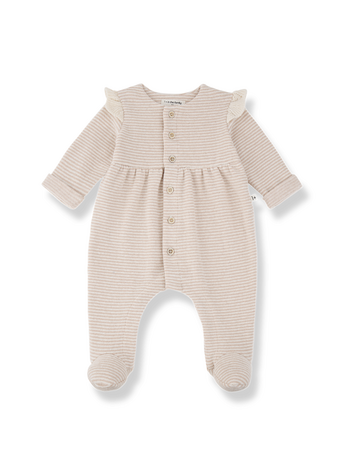 1+ in the family Orleans Girly Jumpsuit w/Feet - Nude