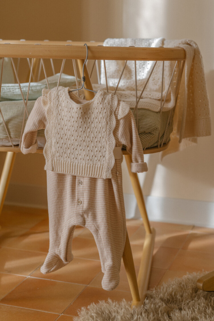 1+ in the family Orleans Girly Jumpsuit w/Feet - Nude