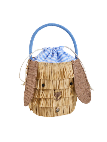Meri Meri Shaggy Raffia Puppy Bag