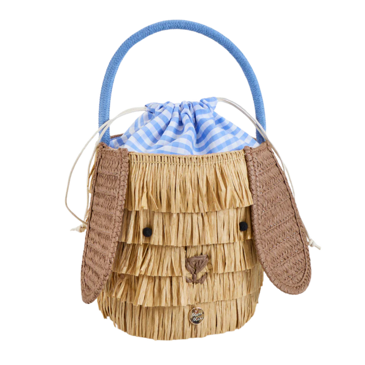 Meri Meri Shaggy Raffia Puppy Handtasje