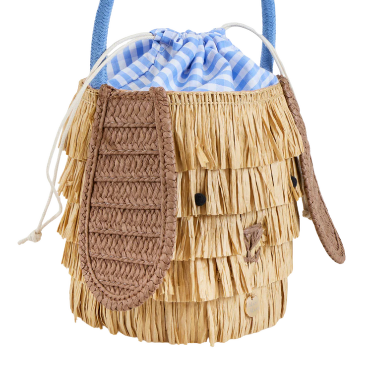 Meri Meri Shaggy Raffia Puppy Bag