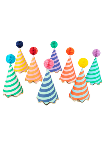 Meri Meri Stripe Party Hats - 8pack