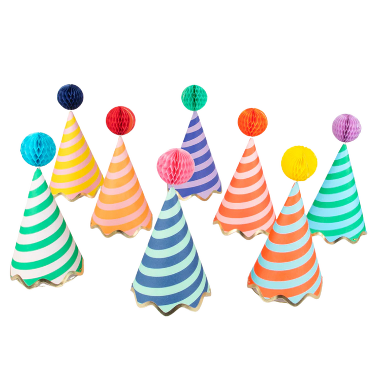 Meri Meri Stripe Party Hats - 8pack