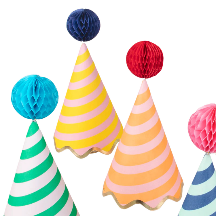 Meri Meri Stripe Party Hats - 8pack