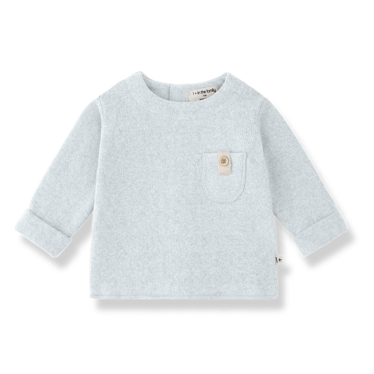 1+ in the family Brantes L.Sleeve Pocktet T-shirt - Ciel