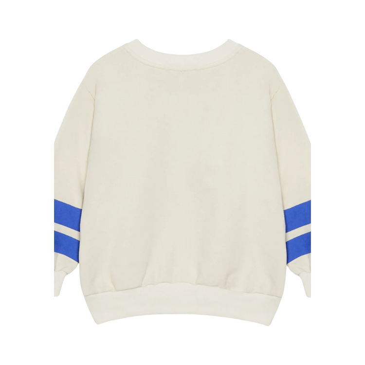 Weekend House Kids Happy Dog Striped Sweatshirt - Ecru