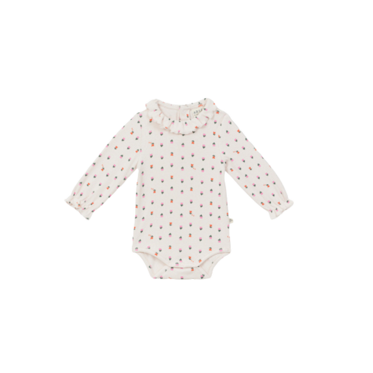 Arsène & Les Pipelettes Body Mini Fleurs - White