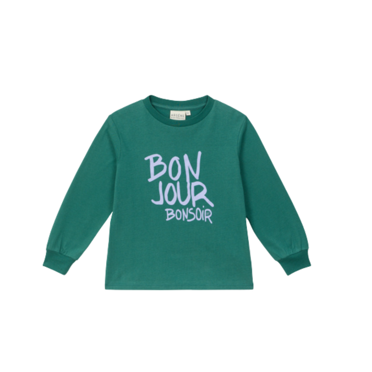 Arsène & Les Pipelettes T-shirt Bonjour Bonsoir - Vert