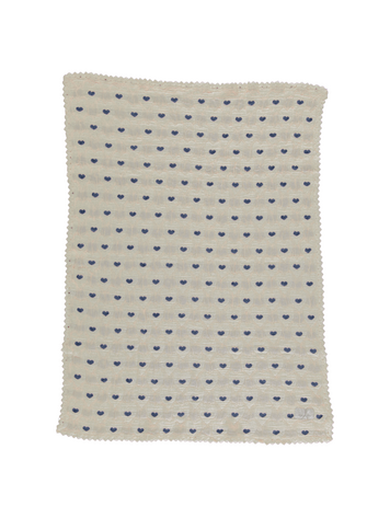 Bebe Organic Love Blanket - Blue Heart Motif
