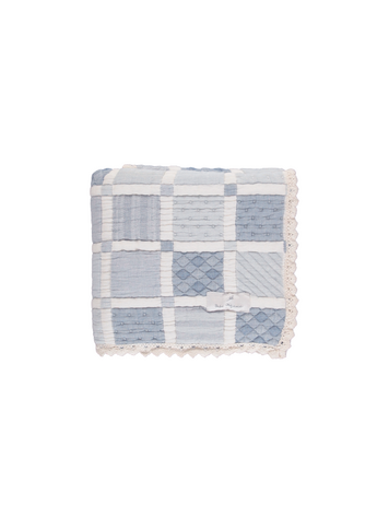 Bebe Organic Mai Blanket - Blue Patchwork