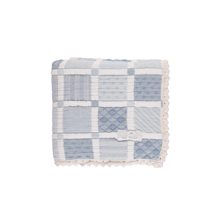 Bebe Organic Mai Blanket - Blue Patchwork