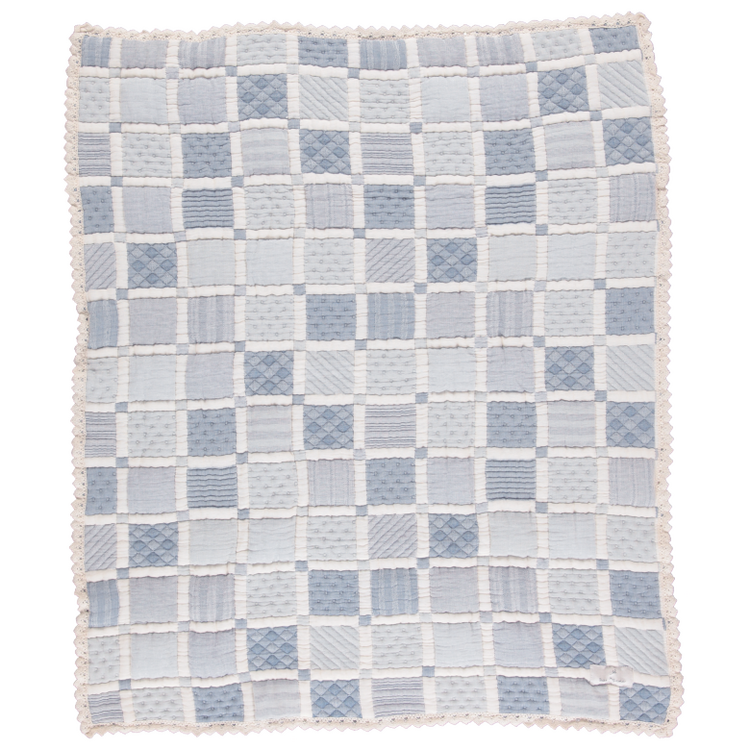 Bebe Organic Mai Blanket - Blue Patchwork