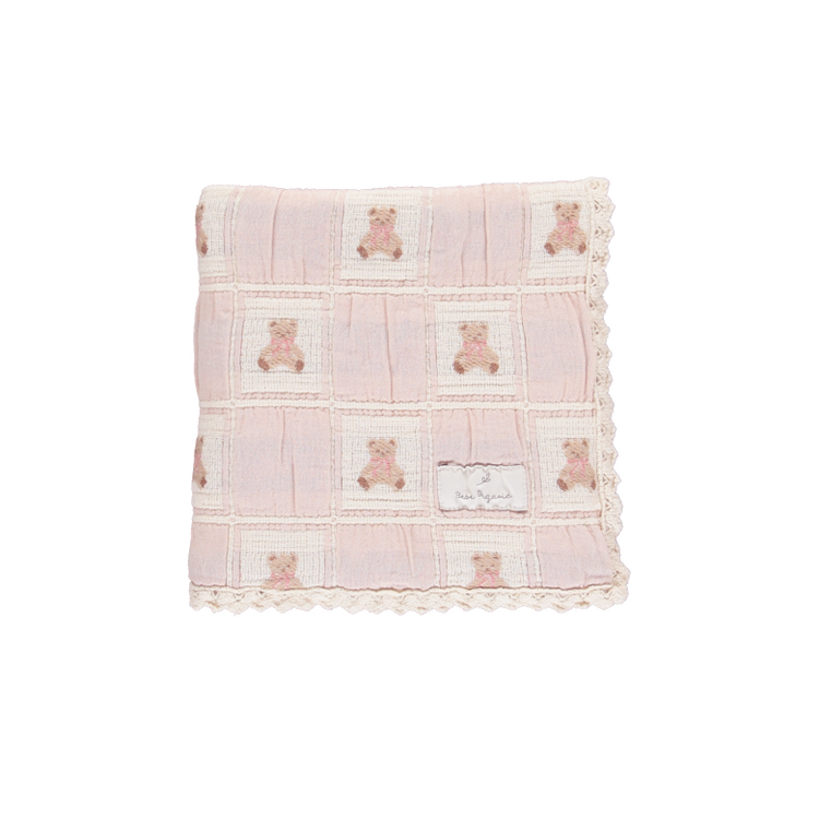 Bebe Organic Teddy Dekentje - Mauve Teddy Patchwork