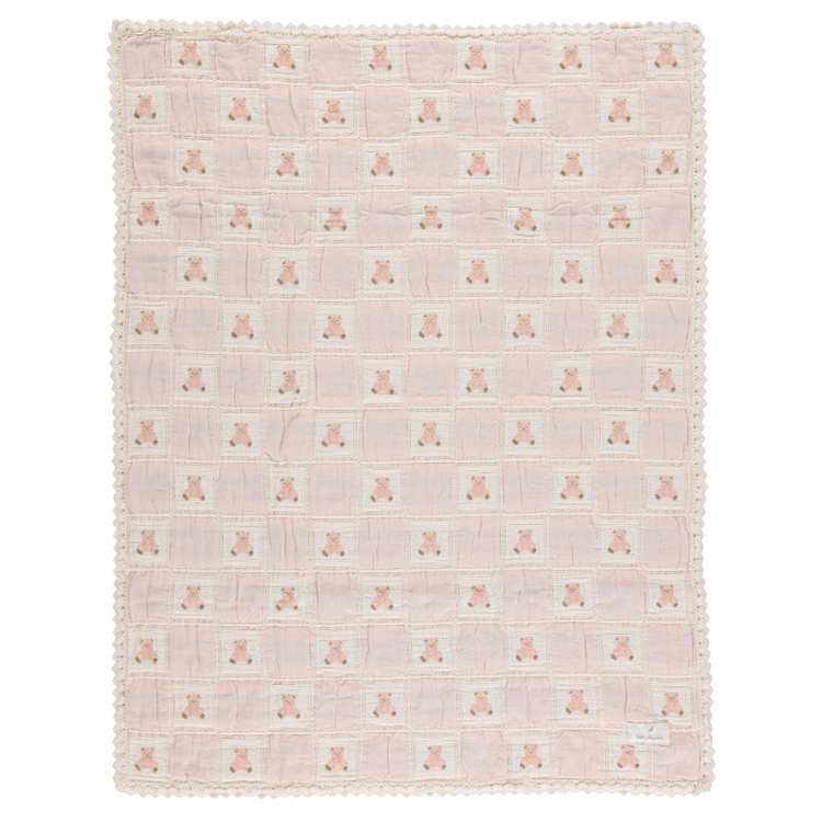 Bebe Organic Teddy Blanket - Mauve Teddy Patchwork