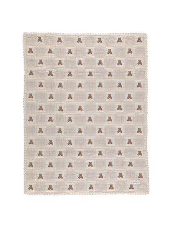 Bebe Organic Teddy Blanket - Teddy Sand Patchwork