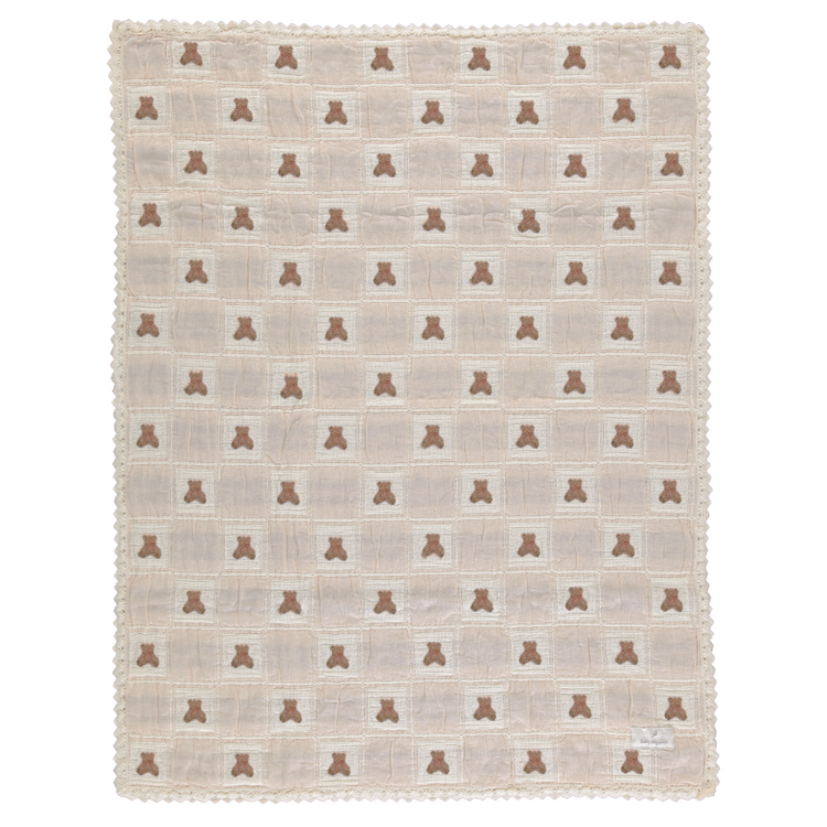 Bebe Organic Teddy Blanket - Teddy Sand Patchwork