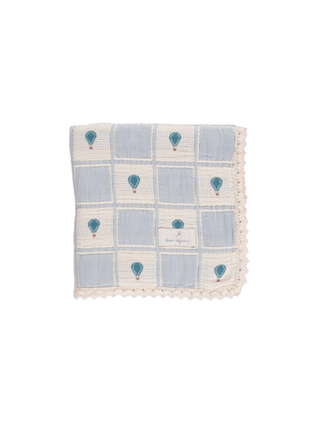 Bebe Organic Balloon Blanket - Blue Patchwork