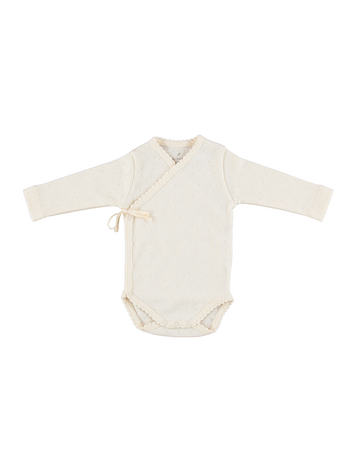 Bebe Organic Bebe Wrap Onesie - Natural Pointelle