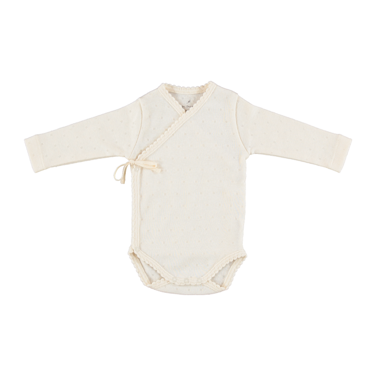 Bebe Organic Bebe Wrap Onesie - Natural Pointelle
