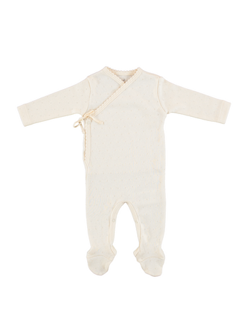 Bebe Organic Bebe Wrap Overall - Natural Pointelle