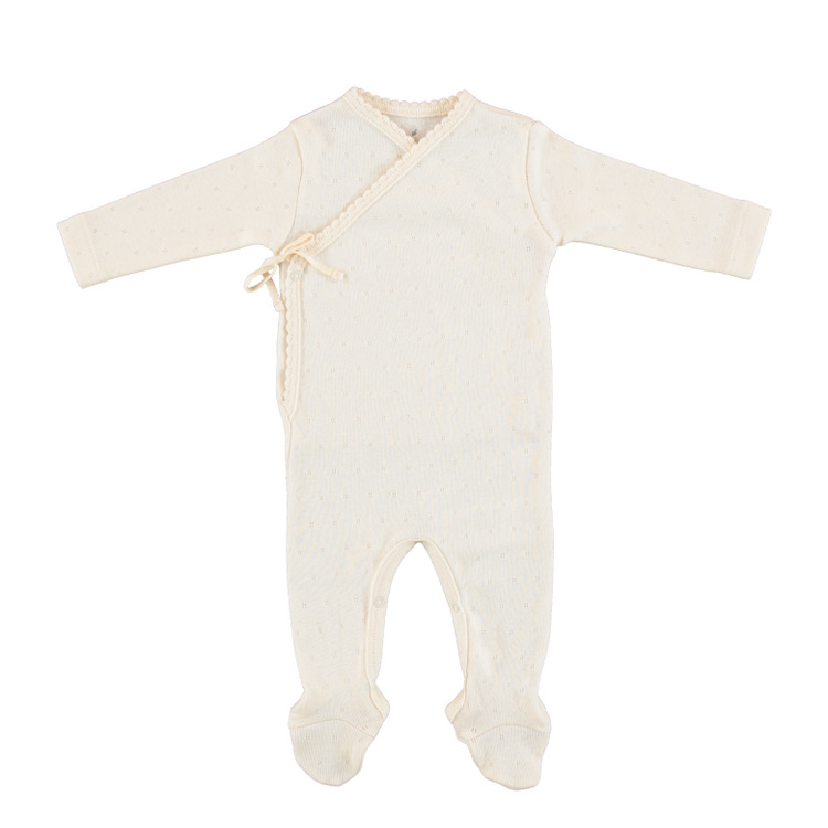 Bebe Organic Bebe Wrap Overall - Natural Pointelle
