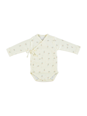 Bebe Organic Ayla Wrap Onesie - Pink Branch