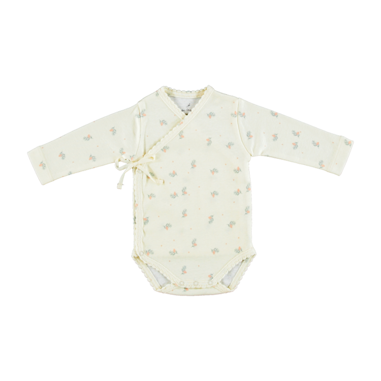 Bebe Organic Ayla Wrap Onesie - Pink Branch