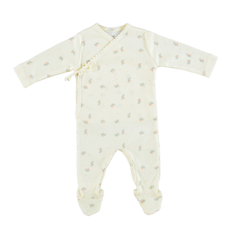 Bebe Organic Ayla Wrap Overall - Pink Branch