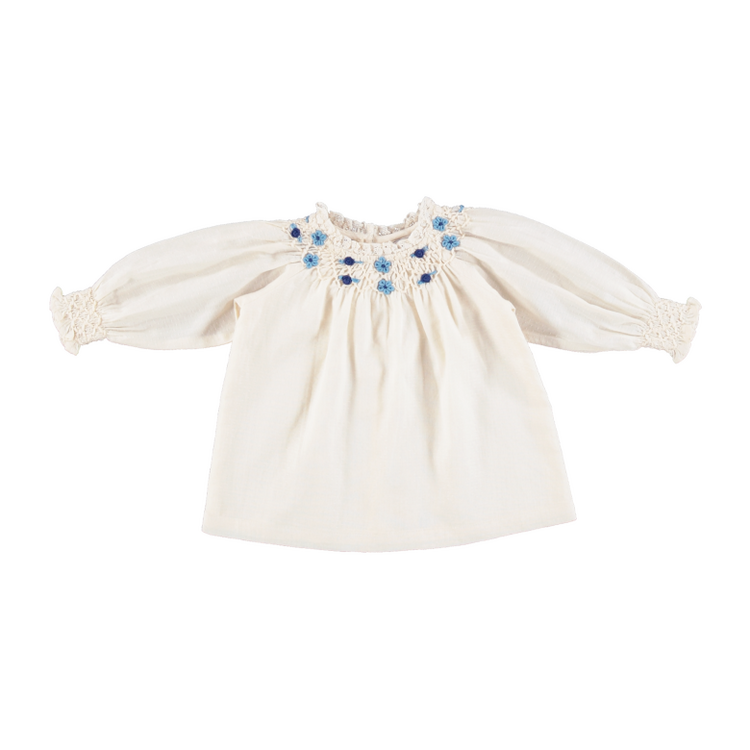 Bebe Organic Celestia Baby Blouse - Natural Dobby