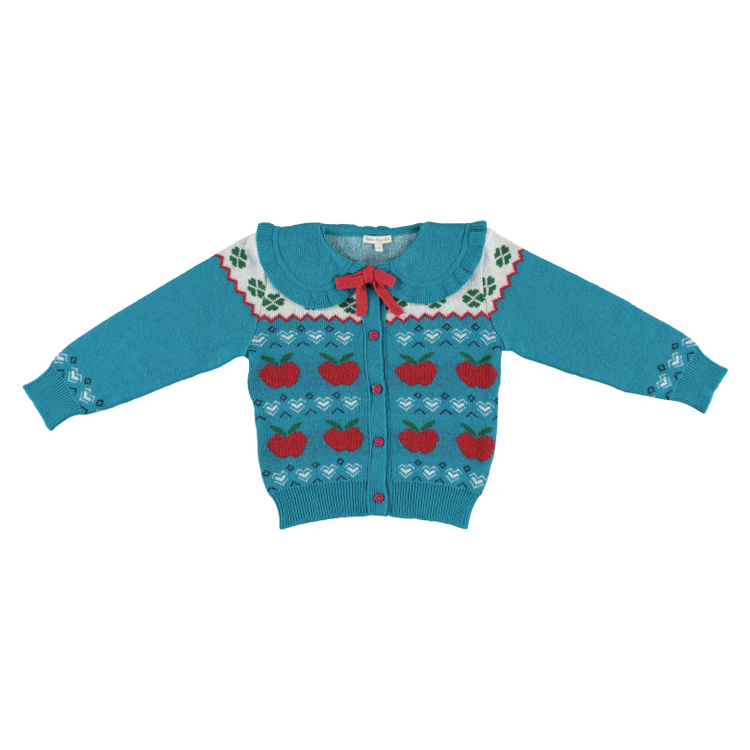 Bebe Organic Clover Cardigan - Big Apple Jaquard Knit