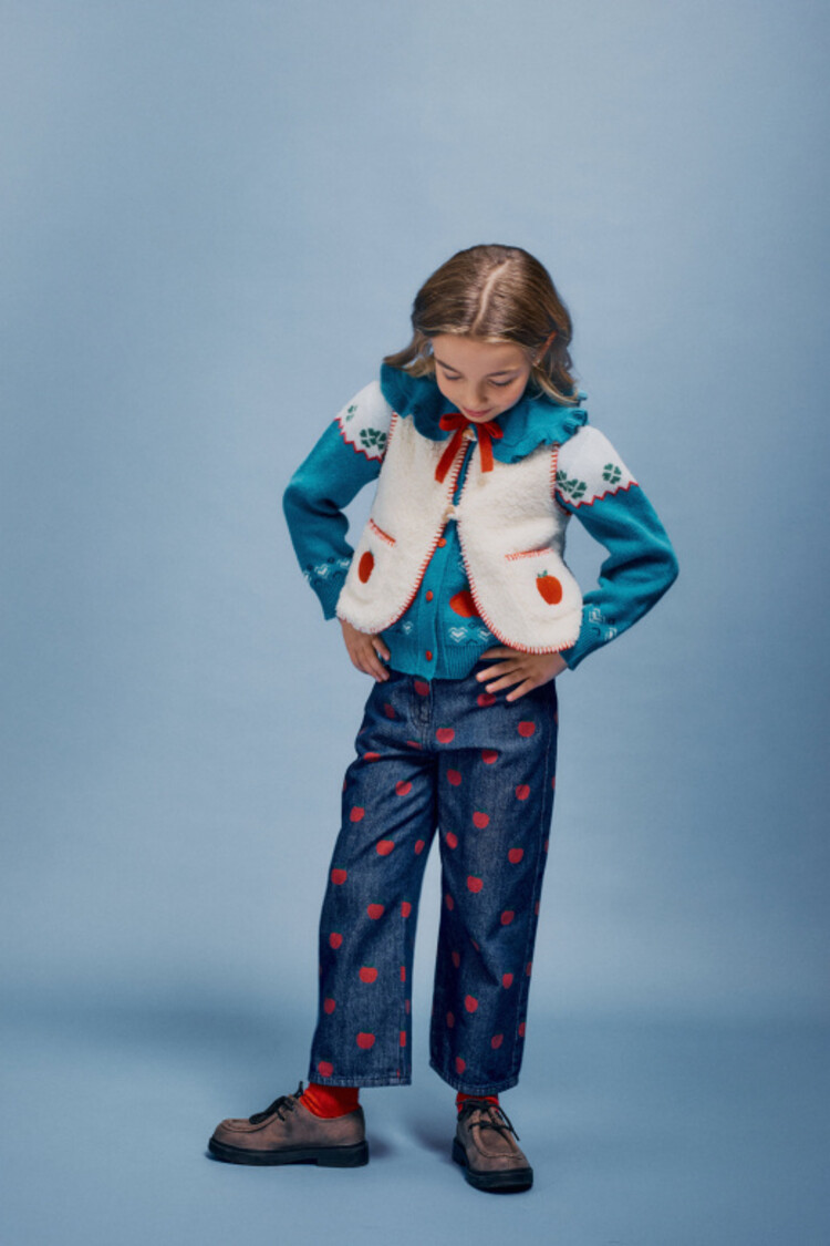 Bebe Organic Clover Cardigan - Big Apple Jaquard Knit