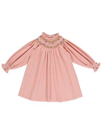 Bebe Organic Margot Smocked Dress - Dusty Rose