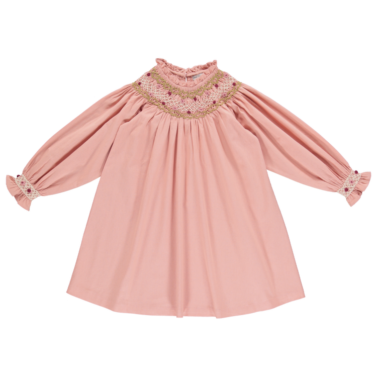 Bebe Organic Margot Smocked Dress - Dusty Rose