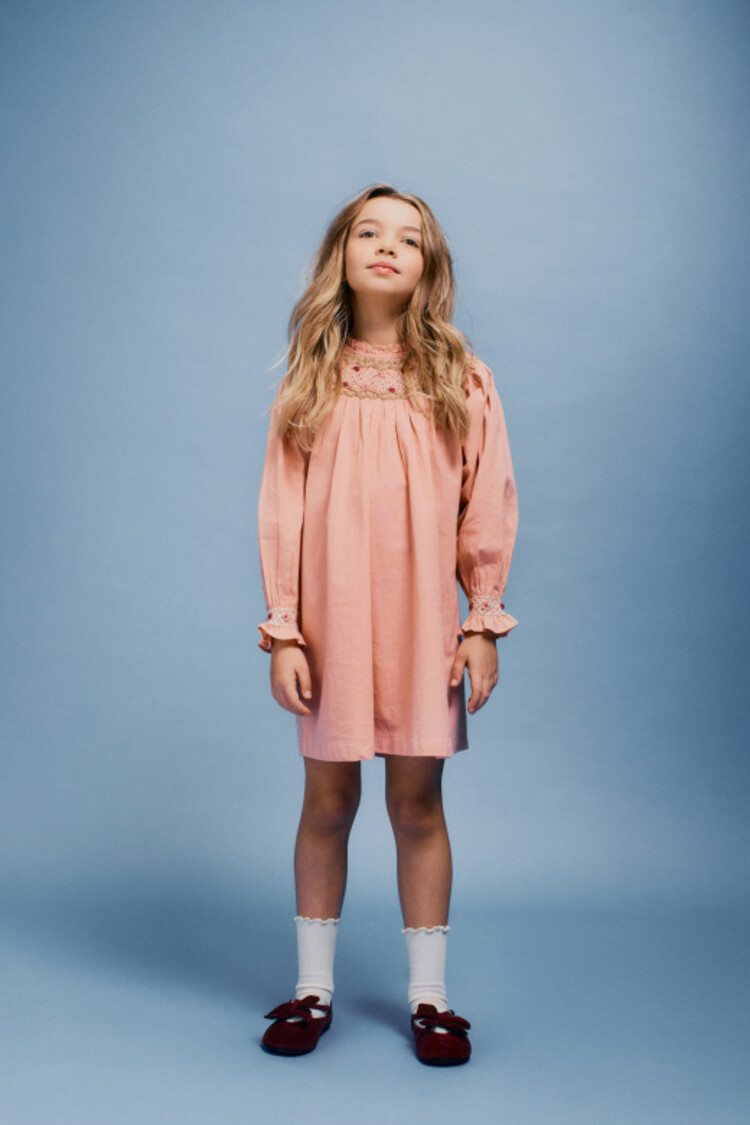 Bebe Organic Margot Smocked Dress - Dusty Rose
