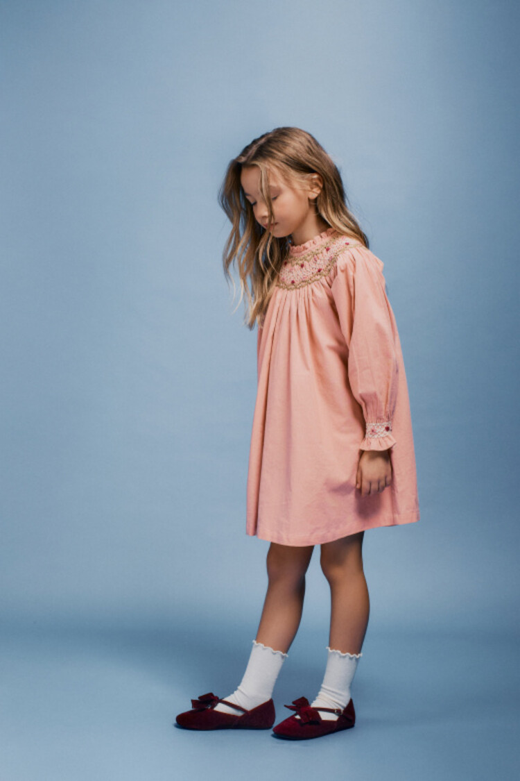 Bebe Organic Margot Smocked Dress - Dusty Rose