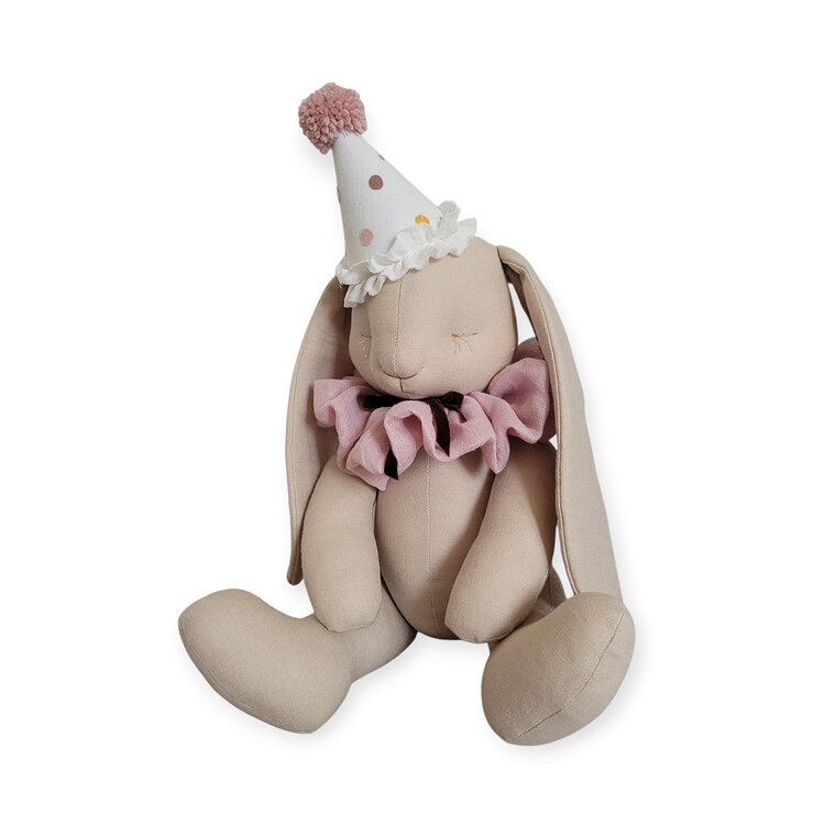 Love me Decoration Konijn - Beige Met Roze Kraag