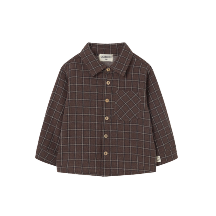 COZMO Bilbo Textured Baby Shirt - Brown