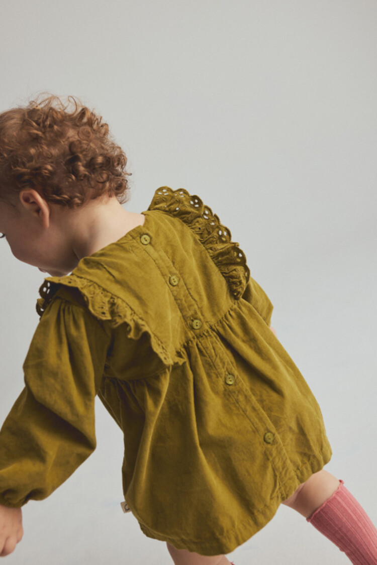 COZMO Kenia Corduroy Baby Dress - Green