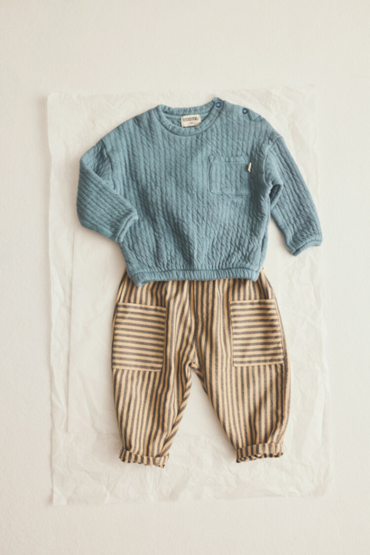 COZMO Nepal Striped Baby Pants - Stone