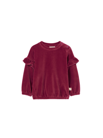 COZMO Heidi Baby Ruffle Sweatshirt - Prune