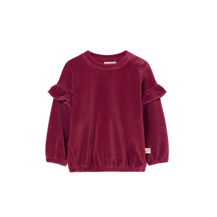 COZMO Heidi Baby Ruffle Sweatshirt - Prune