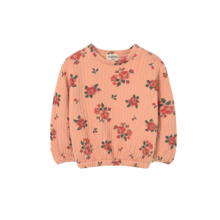 COZMO Erin Floral Print Baby Sweatshirt - Petal