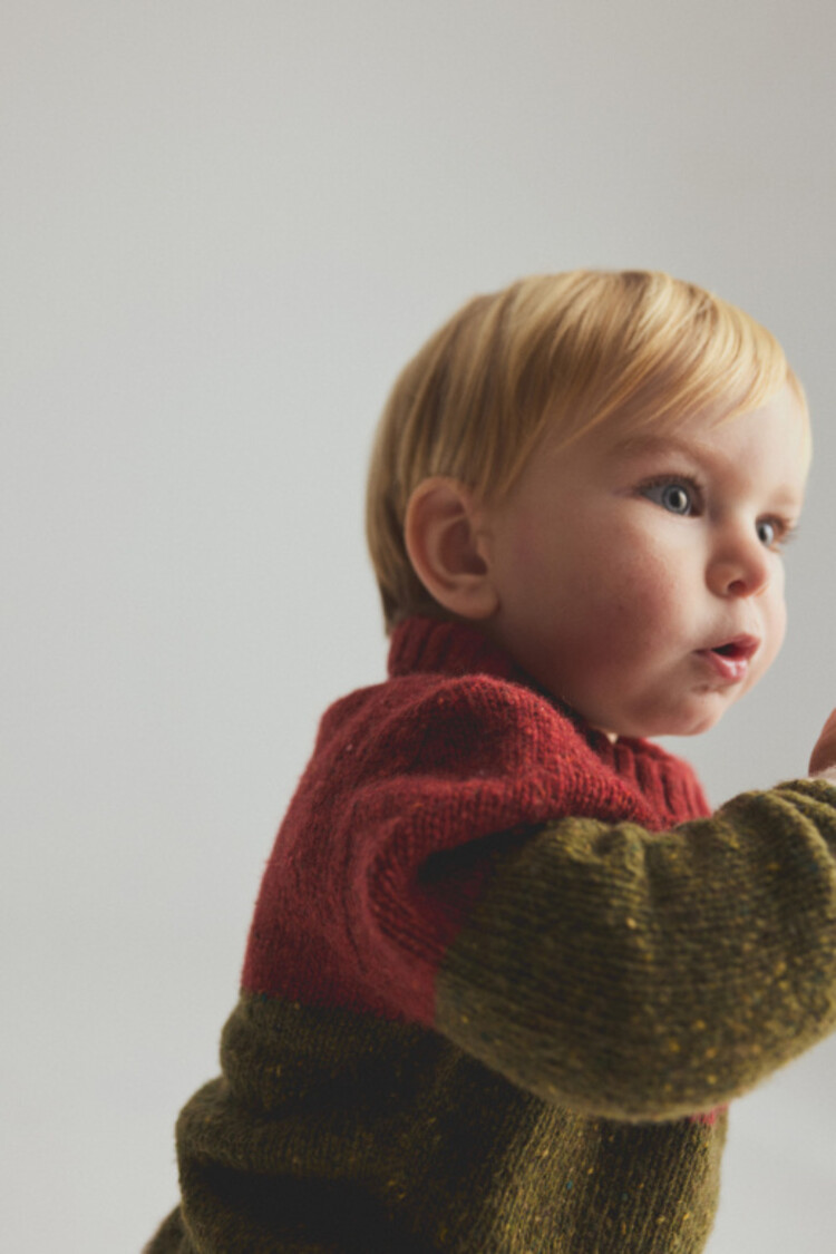 COZMO Tigris Baby Sweater - Ginger Green