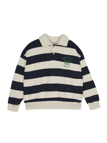 Mipounet Piero Polo Sweatshirt - Ecru/Blue
