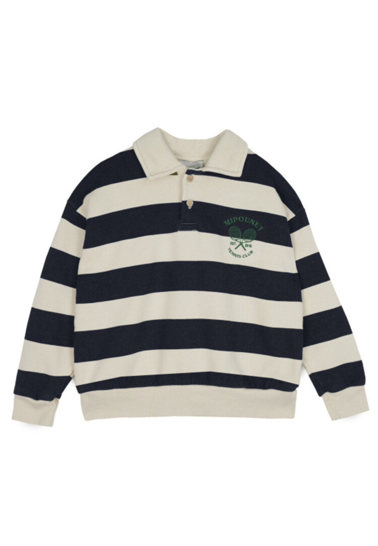 Mipounet Piero Polo Sweatshirt - Ecru/Blue
