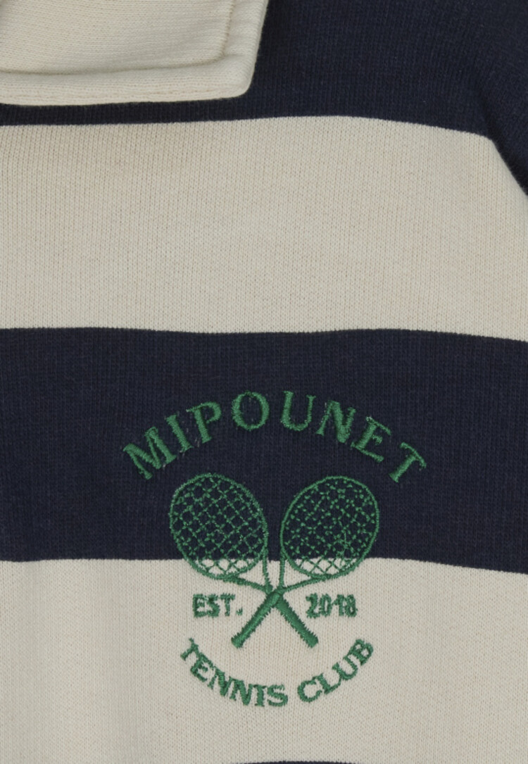 Mipounet Piero Polo Sweatshirt - Ecru/Blue