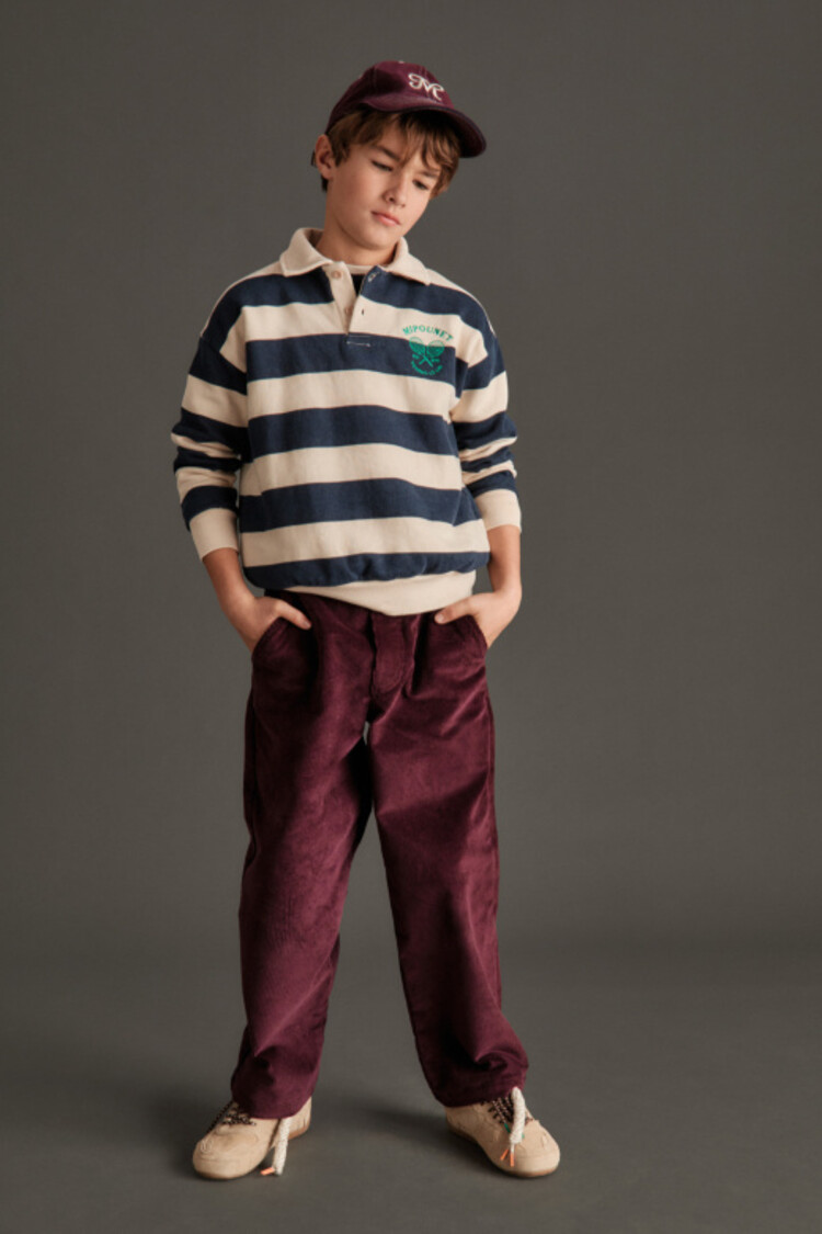 Mipounet Piero Polo Sweatshirt - Ecru/Blue