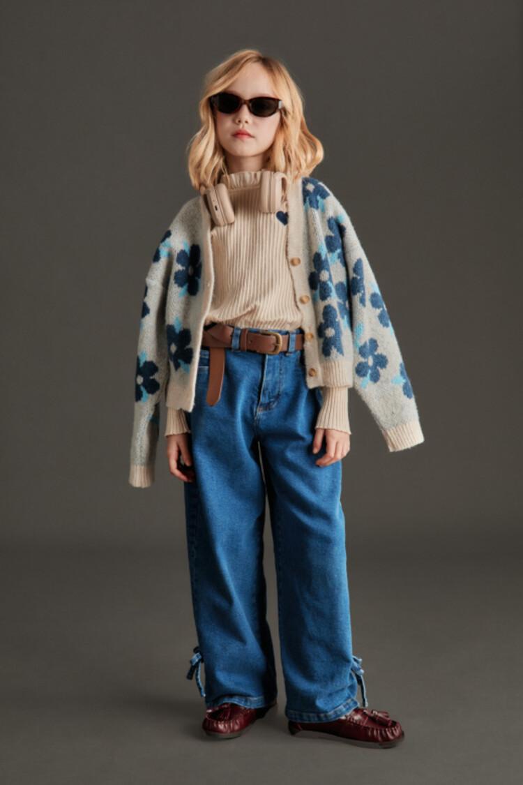 Mipounet Viviana Cardigan - Ecru/Blue
