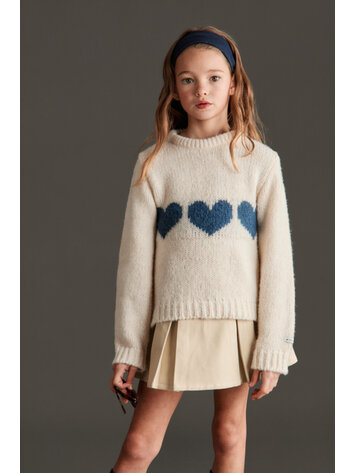 Mipounet Mia Sweater - Ecru/Blue