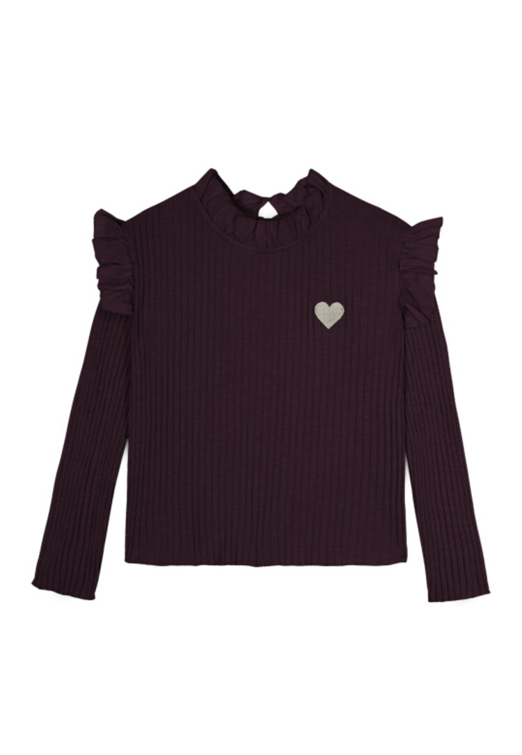 Mipounet Charlotte Flammé T-shirt - Aubergine